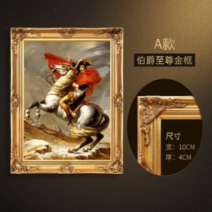 拿破侖手繪歐式人物肖像馬定制客廳玄關油畫別墅豎版走廊裝飾掛畫